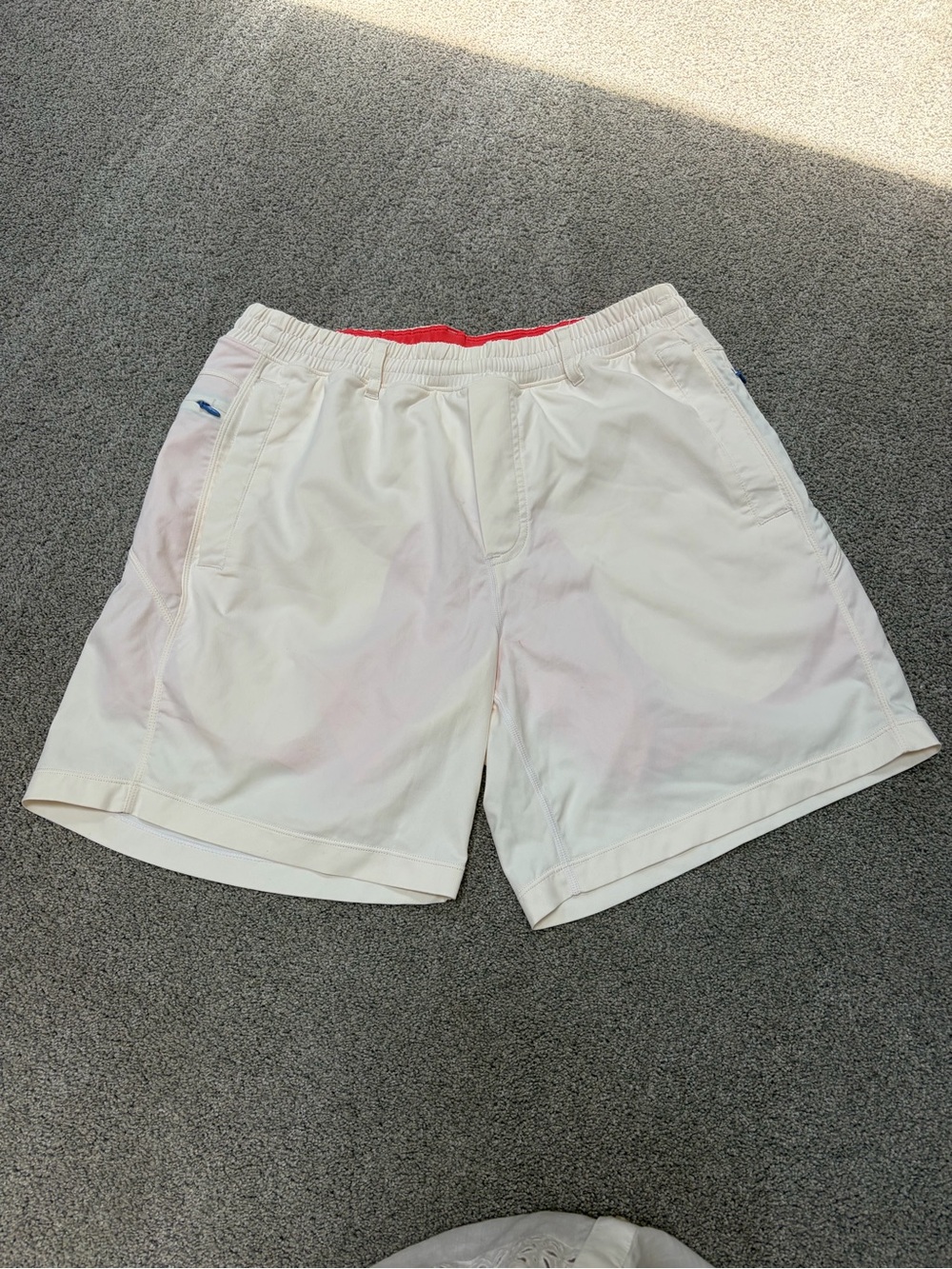 Birddogs Men's Sz L Off White Coral Stretch Swim Ready shorts